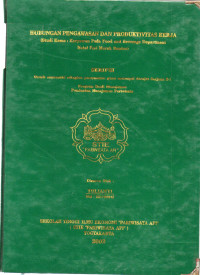 Image of HUBUNGAN PENGAWASAN DAN PRODUKTIVITAS KERJA (STUDI KASUS: KARYAWAN PADA FOOD AND BEVERAGE DEPARTMENT HOTEL FERI MERAK BANTEN)